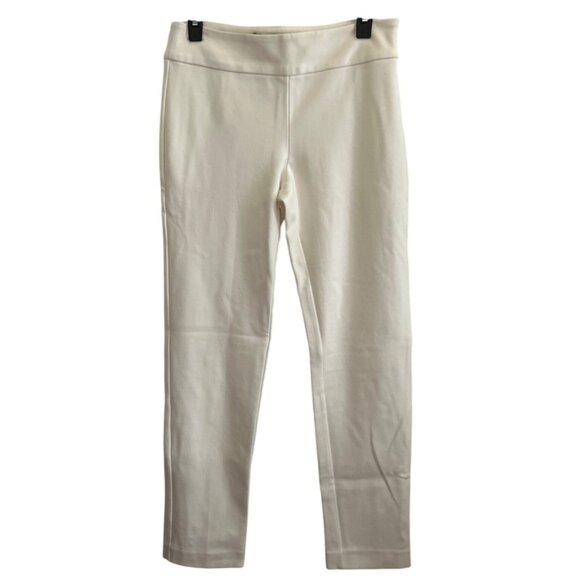 Peck & Peck Ivory Stretch Pants With Side Zip Size 4 Stretchy Everyday Wear - Picture 1 of 7